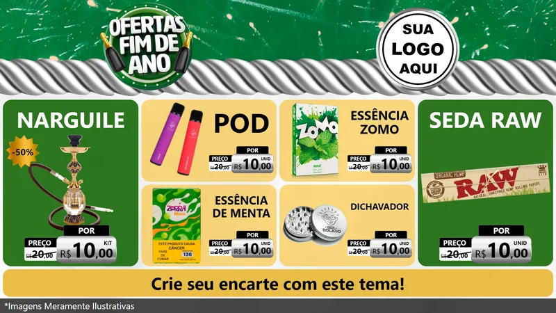 Modelo de TV para TV Horizontal com o tema Ofertas Fim de Ano para Tabacaria