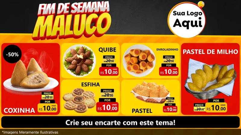 Modelo de TV para TV Horizontal com o tema Final de Semana Maluco para Salgadaria