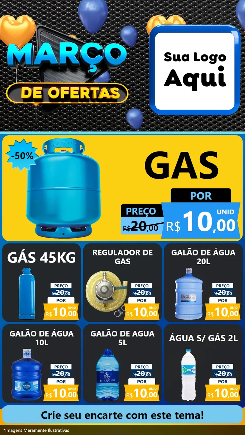 Modelo de Rede Social para Stories com o tema Março de Ofertas para Água e gás