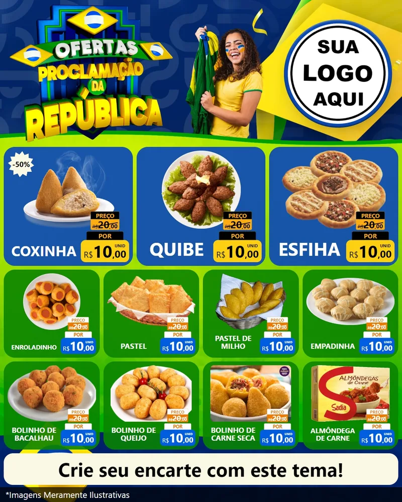 Modelo de Rede Social para Feed Instagram com o tema Ofertas Proclamação da República para Salgadaria