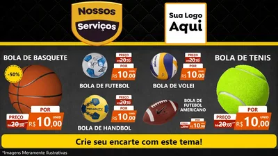 Modelo de TV para TV Horizontal com o tema Nossos Serviços para Artigos Esportivos