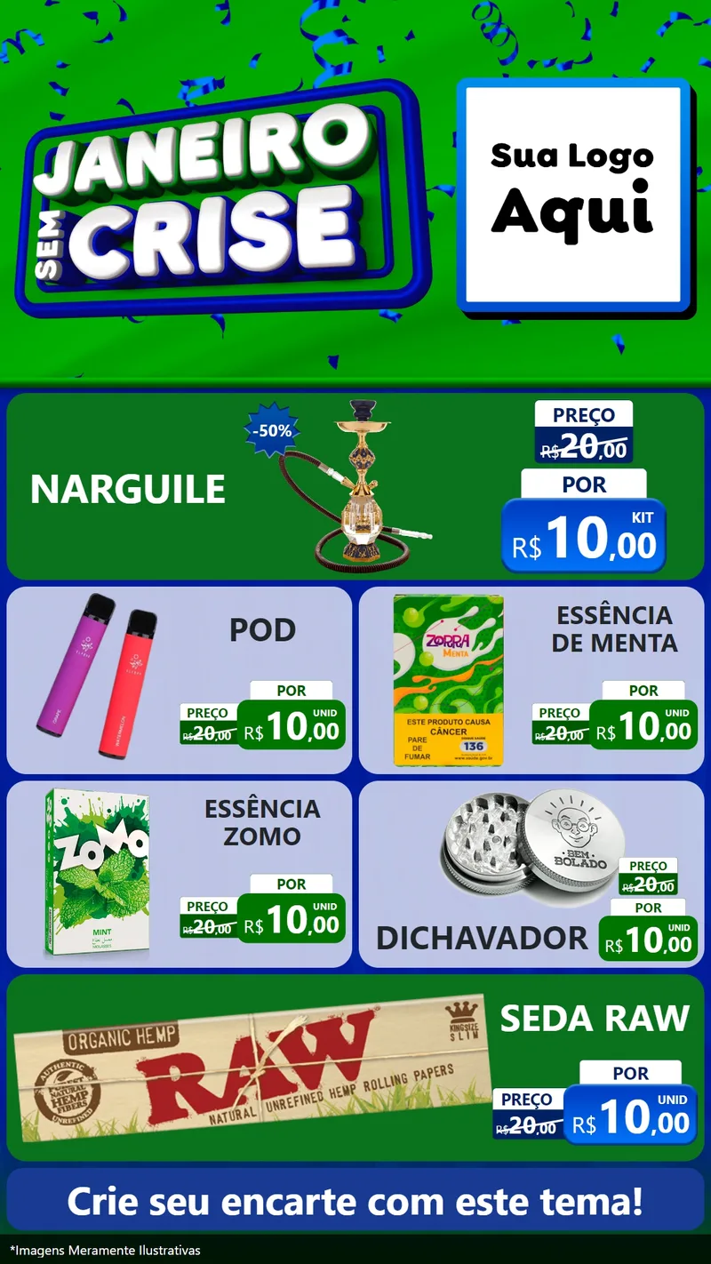 Modelo de TV para TV Vertical com o tema Janeiro Sem Crise para Tabacaria