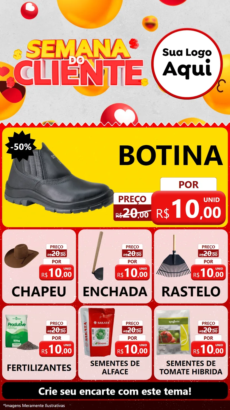 Modelo de Rede Social para Stories com o tema Semana do Cliente para Agropecuária