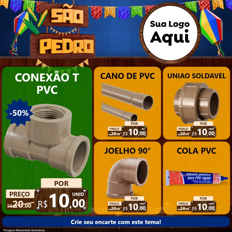 Modelo de Rede Social para Feed Facebook com o tema São Pedro para Tubos e conexões