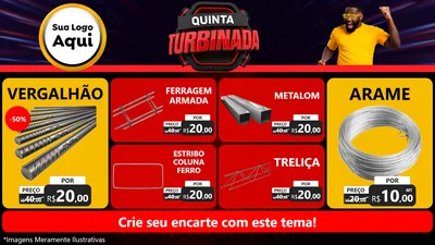 Modelo de TV para TV Horizontal com o tema Quinta Turbinada para Ferragens