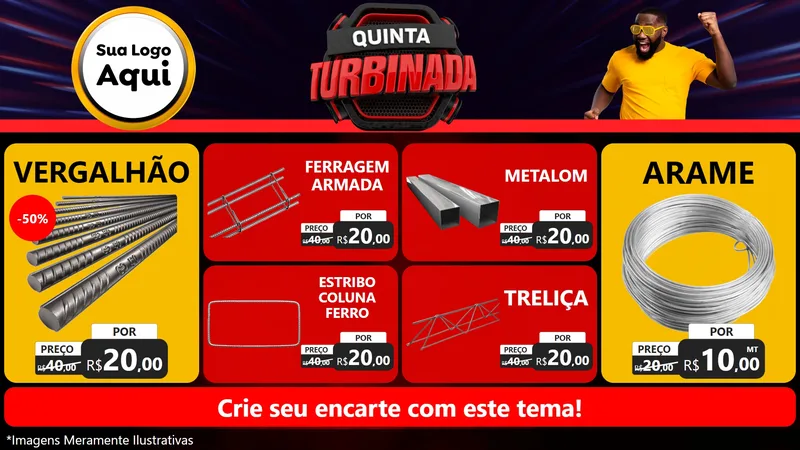Modelo de TV para TV Horizontal com o tema Quinta Turbinada para Ferragens