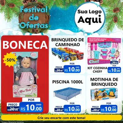 Modelo de Rede Social para Feed Facebook com o tema Festival de Ofertas - Inverno para Brinquedos