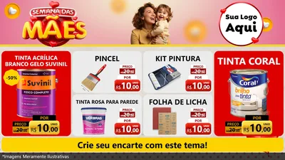 Modelo de TV para TV Horizontal com o tema Semana das Mães para Tintas e Ferramentas