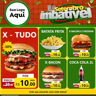 Modelo de Rede Social para Feed Facebook com o tema Setembro Imbatível para Hamburgueria