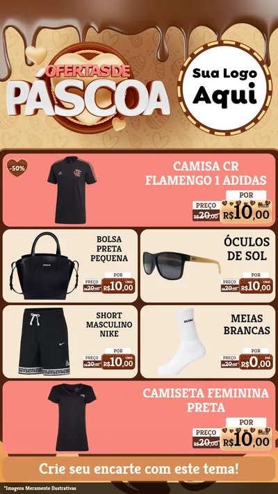 Modelo de TV para TV Vertical com o tema Ofertas de Páscoa para Roupas e acessórios