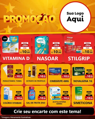 Modelo de Rede Social para Feed Instagram com o tema Promoção para Farmácia