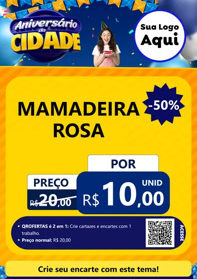 Modelo de Cartaz para Cartaz A4 Vertical com o tema Aniversário da Cidade para Bebês