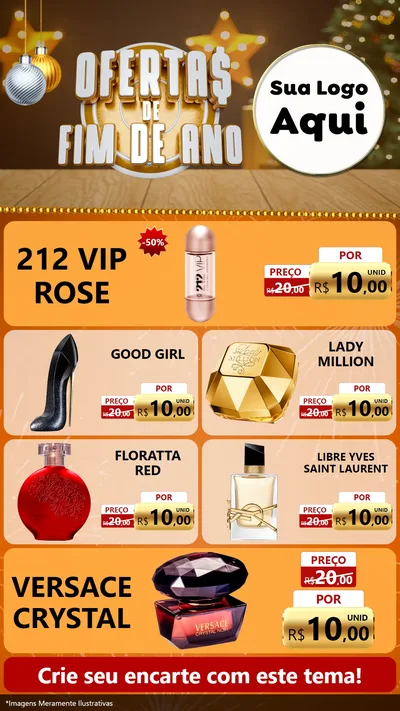 Modelo de TV para TV Vertical com o tema Ofertas de Fim de Ano para Perfumes