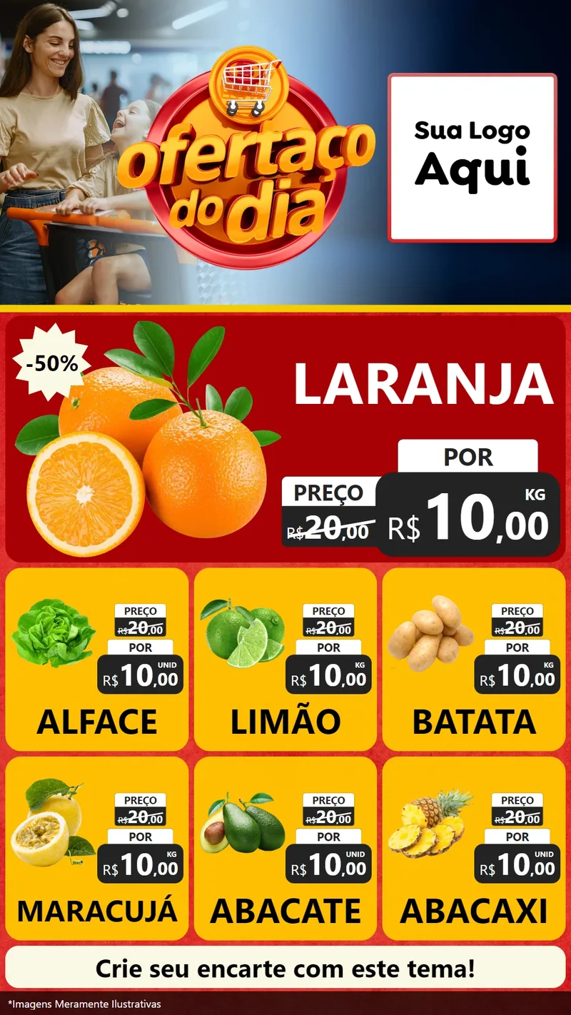 Modelo de Rede Social para Stories com o tema Ofertaço Do Dia para Hortifrúti