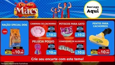 Modelo de TV para TV Horizontal com o tema Dia das Mães para Pet Shop