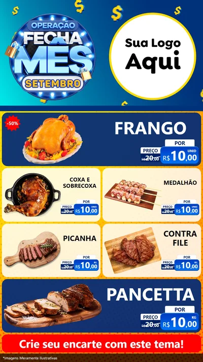 Modelo de TV para TV Vertical com o tema Operação Fecha Mês Setembro para Assados