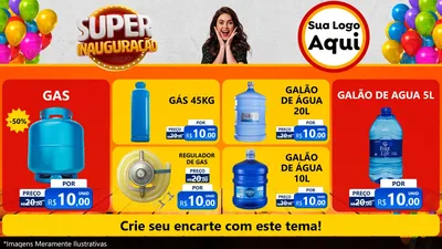 Modelo de TV para TV Horizontal com o tema Super Inauguração para Água e gás