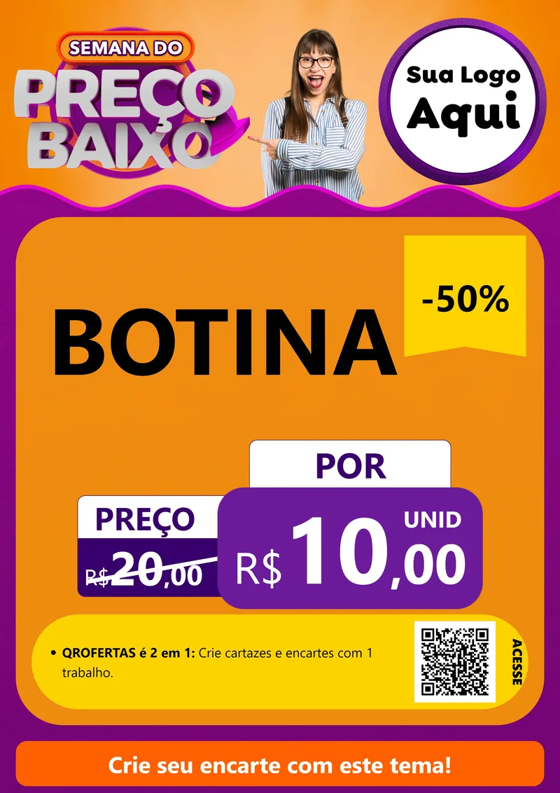 Modelo de Cartaz para Cartaz A4 Vertical com o tema Semana do Preço Baixo para Agropecuária