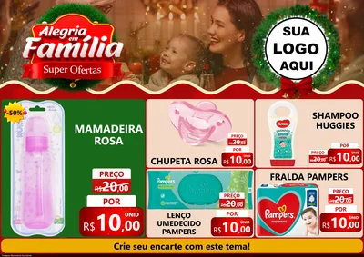 Modelo de Encarte para Encarte A4 Horizontal com o tema Alegria Em Família - Super Ofertas para Bebês