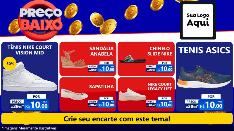 Modelo de TV para TV Horizontal com o tema Preço Baixo para Calçados