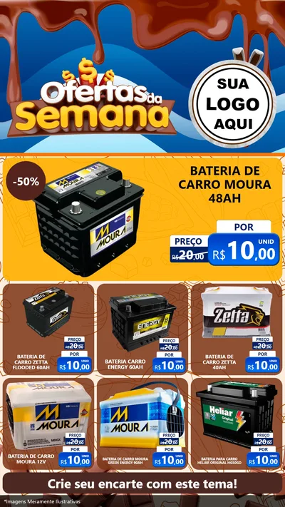 Modelo de Rede Social para Stories com o tema Ofertas da Semana - Páscoa para Baterias Elétricas
