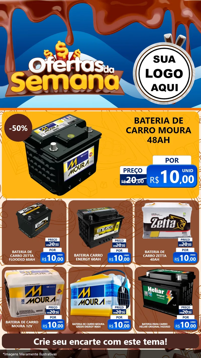 Modelo de Rede Social para Stories com o tema Ofertas da Semana - Páscoa para Baterias Elétricas