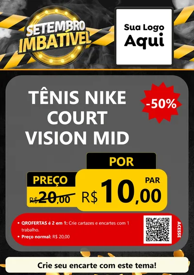 Modelo de Cartaz para Cartaz A4 Vertical com o tema Setembro Imbatível para Calçados