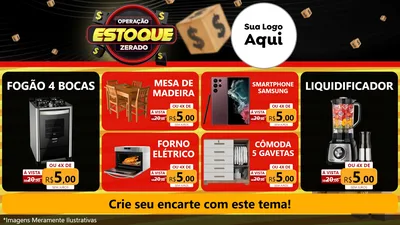 Modelo de TV para TV Horizontal com o tema Operação Estoque Zerado para Móveis e Eletro