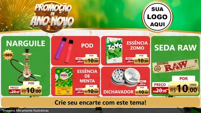 Modelo de TV para TV Horizontal com o tema Promoção de Ano Novo para Tabacaria