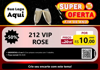 Modelo de Cartaz para Cartaz A4 Horizontal com o tema Super Oferta Fim de Ano para Perfumes