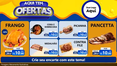Modelo de TV para TV Horizontal com o tema Aqui Tem Ofertas para Assados