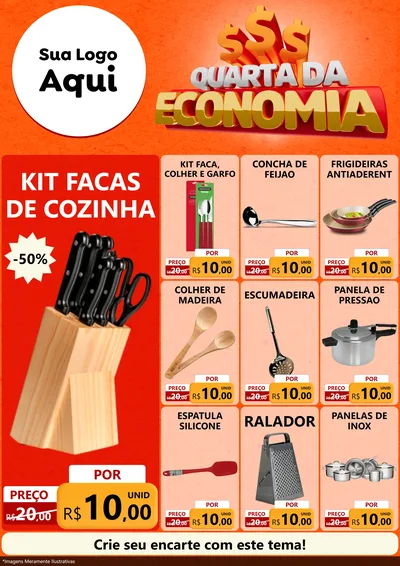 Modelo de Encarte para Encarte A4 Vertical com o tema Quarta da Economia para Utilidades Domésticas