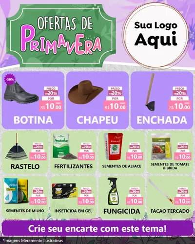 Modelo de Rede Social para Feed Instagram com o tema Ofertas de Primavera para Agropecuária