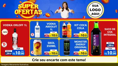 Modelo de TV para TV Horizontal com o tema Super Ofertas para Distribuidora de bebidas