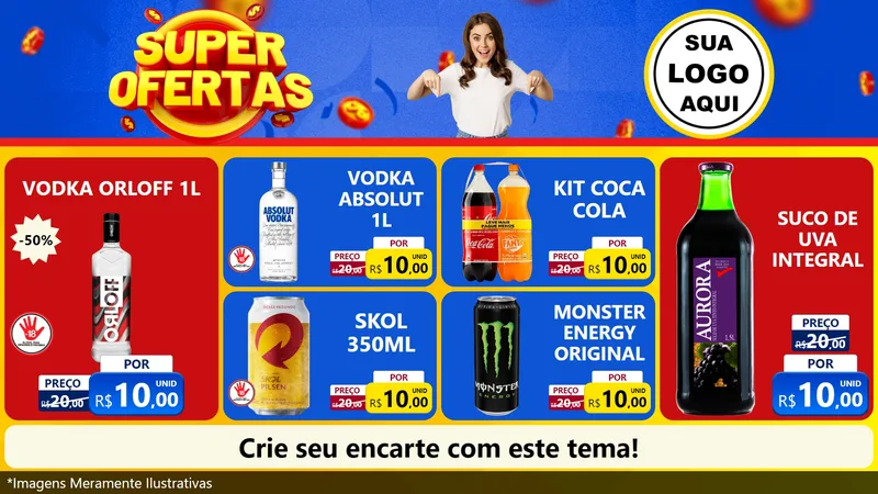 Modelo de TV para TV Horizontal com o tema Super Ofertas para Distribuidora de bebidas