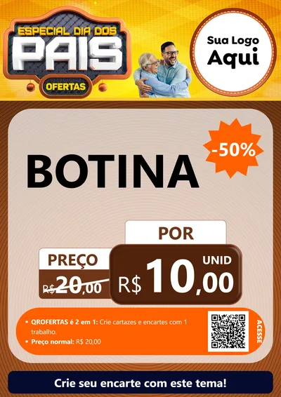 Modelo de Cartaz para Cartaz A4 Vertical com o tema Especial Dia dos Pais para Agropecuária