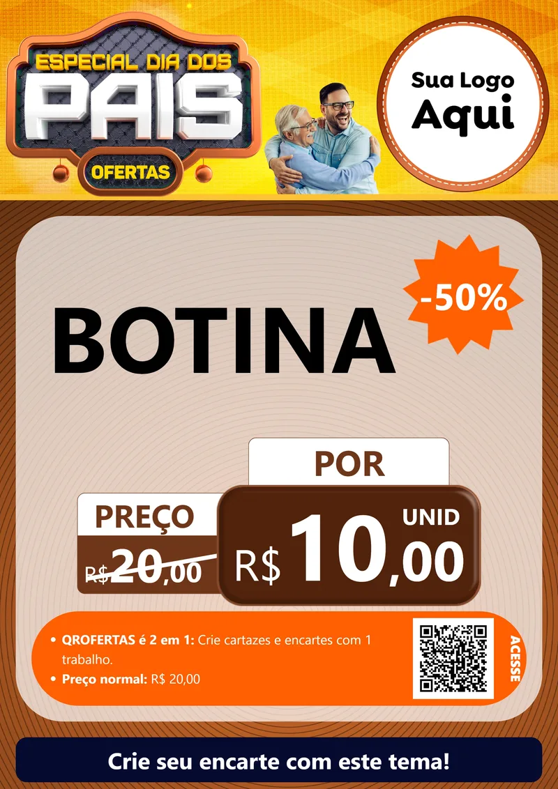 Modelo de Cartaz para Cartaz A4 Vertical com o tema Especial Dia dos Pais para Agropecuária