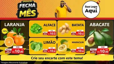 Modelo de TV para TV Horizontal com o tema Operação Fecha Mês para Hortifrúti