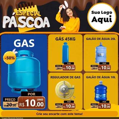 Modelo de Rede Social para Feed Facebook com o tema Especial Páscoa para Água e gás