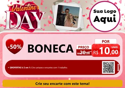 Modelo de Cartaz para Cartaz A4 Horizontal com o tema Valentine's Day para Brinquedos