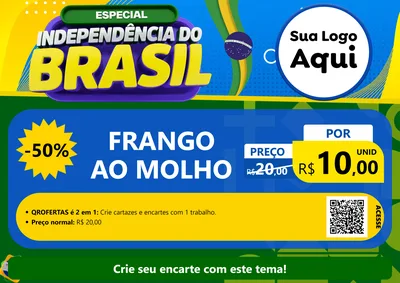 Modelo de Cartaz para Cartaz A4 Horizontal com o tema Especial Independência do Brasil para Restaurante