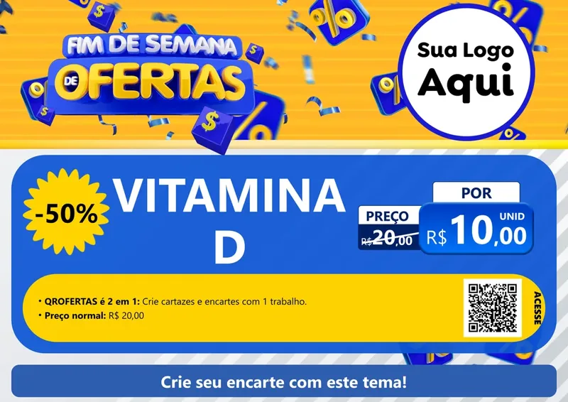 Modelo de Cartaz para Cartaz A4 Horizontal com o tema Fim de Semana de Ofertas para Farmácia