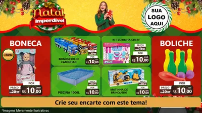 Modelo de TV para TV Horizontal com o tema Natal Imperdível para Brinquedos
