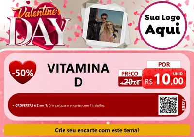 Modelo de Cartaz para Cartaz A4 Horizontal com o tema Valentine's Day para Farmácia
