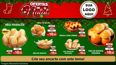 Modelo de TV para TV Horizontal com o tema Ofertas de Natal para Padaria