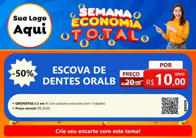 Modelo de Cartaz para Cartaz A4 Horizontal com o tema Semana Economia Total para Higiene Pessoal