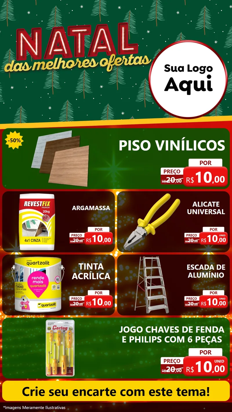 Modelo de TV para TV Vertical com o tema Natal das Melhores Ofertas para Material para Construção