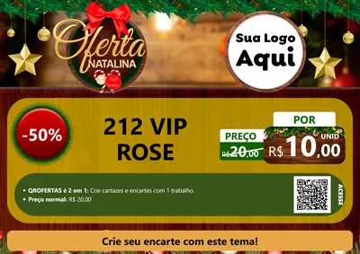 Modelo de Cartaz para Cartaz A4 Horizontal com o tema Ofertas Natalina para Perfumes