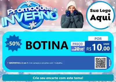 Modelo de Cartaz para Cartaz A4 Horizontal com o tema Promoções de Inverno para Agropecuária