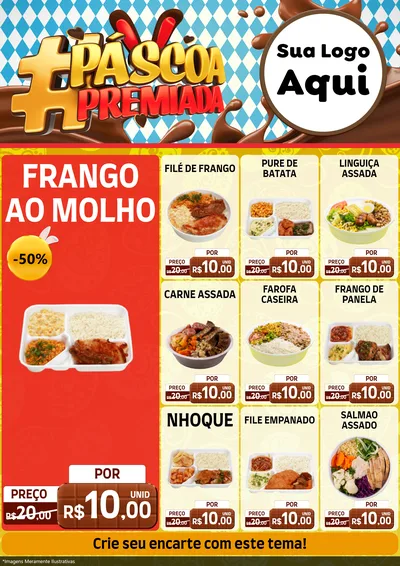 Modelo de Encarte para Encarte A4 Vertical com o tema Páscoa Premiada para Restaurante